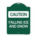 Signmission Designer Series Falling Ice and Snow, Green & White Aluminum Sign, 18" H, GW-1824-24286 A-DES-GW-1824-24286